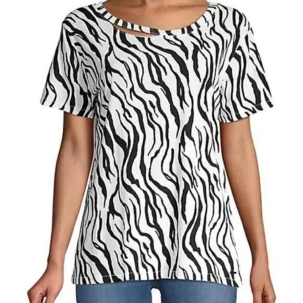 n:Philanthrophy Harlow Cutout Animal Print T-Shirt